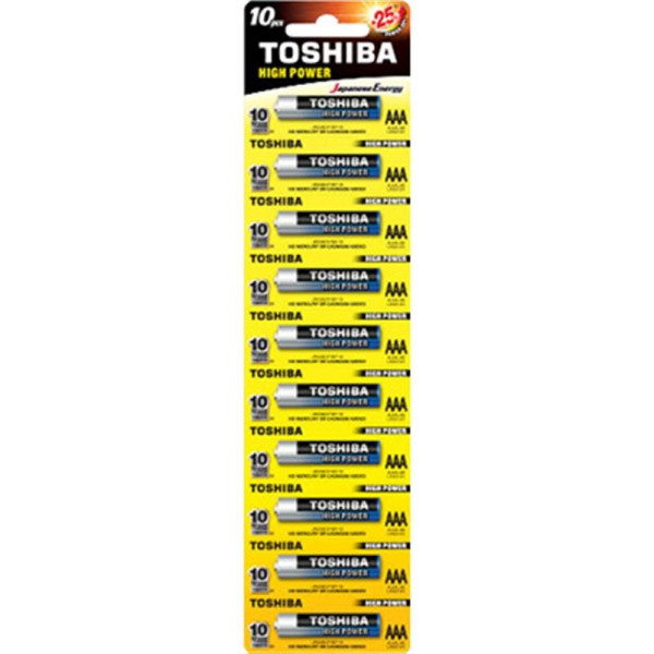 Фото - Батарейка тип AAA Toshiba AAA/LR03 BL10 шт. (00152669) Фото - Батарейка тип AAA Toshiba AAA/LR03 BL10 шт. (00152669)