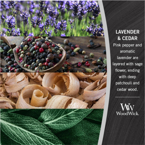 Фото - Свічка скло Woodwick Mini Lavender & Cedar (Лаванда та Кедр) 85г (1666278E)