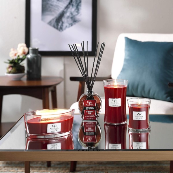Фото - Свеча стекло Woodwick Ellipse Cinnamon Chai (Чай с корицей) 453г (76104E)