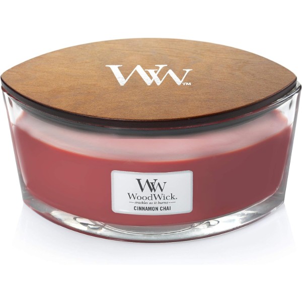 Фото - Свеча стекло Woodwick Ellipse Cinnamon Chai (Чай с корицей) 453г (76104E)