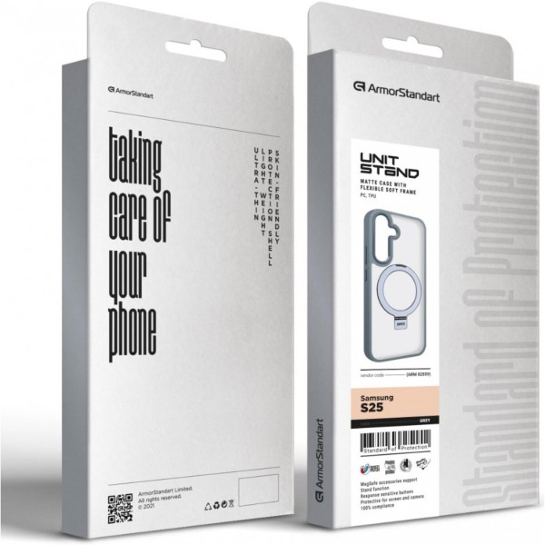 Фото - Чехол для смартфона Armorstandart Unit Stand for Samsung S25 Grey (ARM82859)