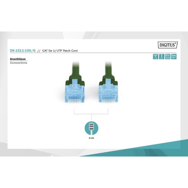 Фото - Кабель патч-корд Digitus CAT 5e UTP 10m (DK-1511-100/G) Green
