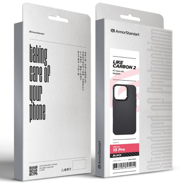 Фото - Чохол для смартфону Armorstandart LikeCarbon2 MagCase for Apple iPhone 15 Pro Black (ARM83806)