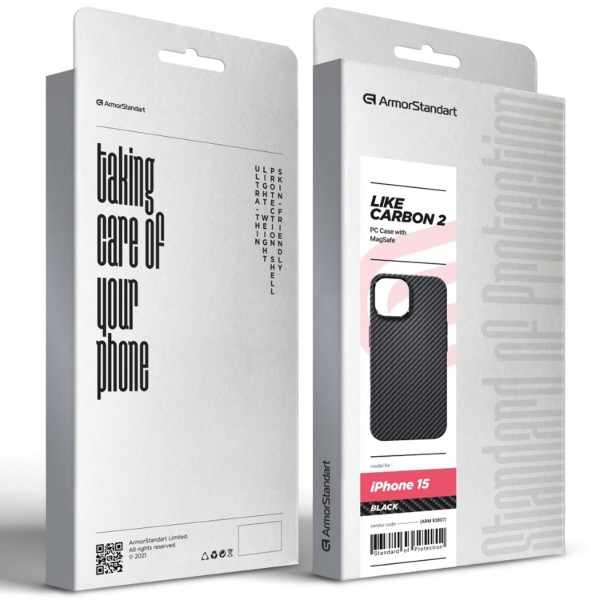 Фото - Чехол для смартфона Armorstandart LikeCarbon2 MagCase for Apple iPhone 15 Black (ARM83807)