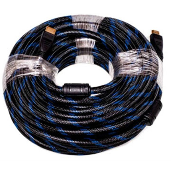 Фото - Кабель HDMI PowerPlant HDMI-HDMI v1.4 25m Nylon Double Ferrites Black (KD00AS1208)