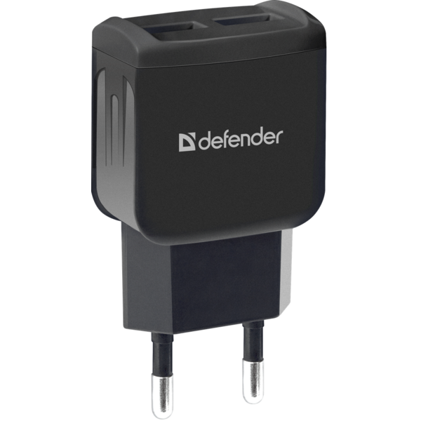 Фото - Мережевий зарядний пристрій Defender EPA-13 2xUSB 5V/2.1A Black (83840)