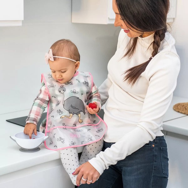 Фото - Тарелка для малыша BabyOno с присоской и ложечкой серая (1063/02)