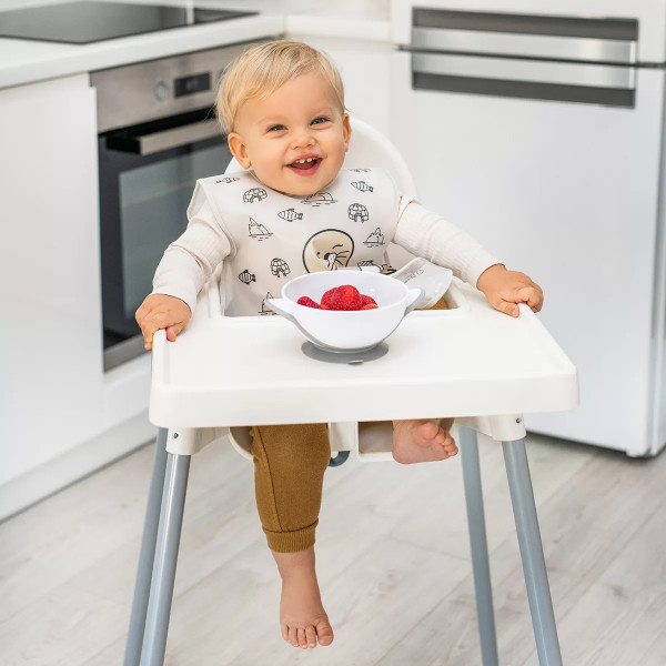 Фото - Тарілка для малюка BabyOno з присоскою і ложечкою рожева (1063/03)