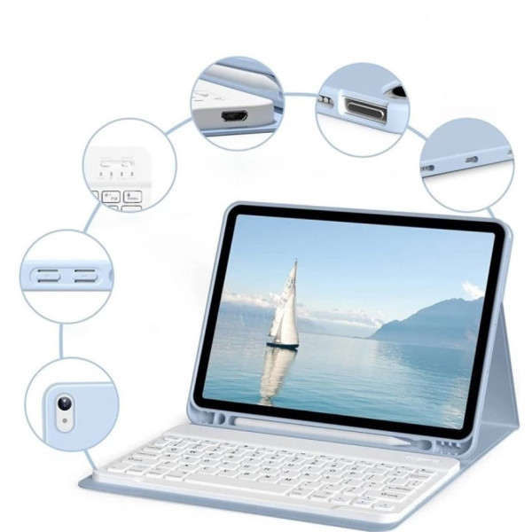 Фото - Чохол для планшету BeCover з бездротовою клавіатурою for Apple iPad Mini 7 2024 Light Blue (712995)