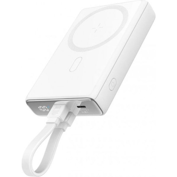 Фото - Батарея мобільна Joyroom Magnetic Wireless 10000mAh JR-PBM01 20W QC USB-C In/Out White (6941237112545)