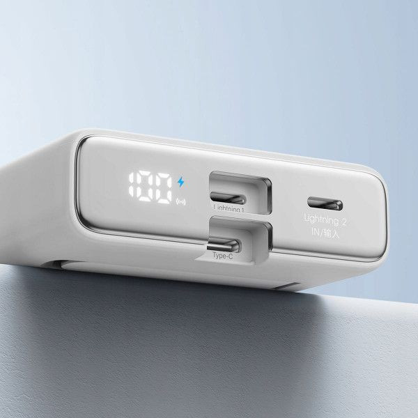 Фото - Батарея мобільна Joyroom Magnetic Wireless 10000mAh JR-PBM01 20W QC USB-C In/Out White (6941237112545)