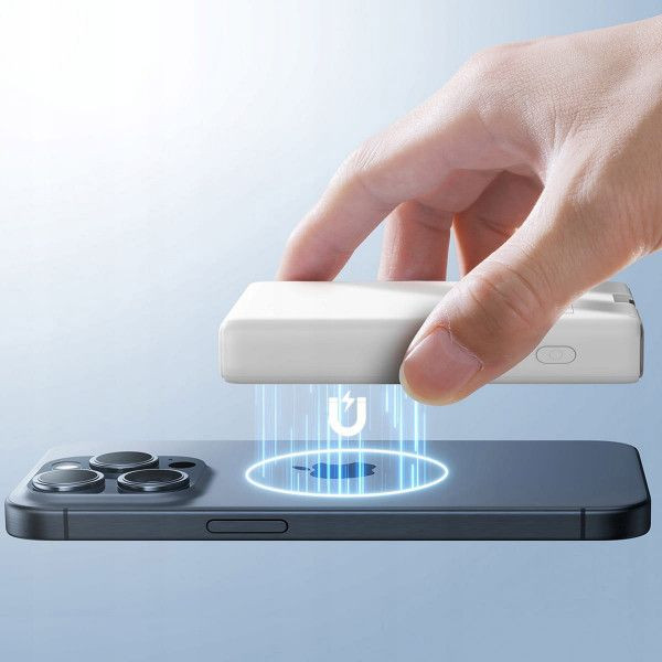 Фото - Батарея мобільна Joyroom Magnetic Wireless 10000mAh JR-PBM01 20W QC USB-C In/Out White (6941237112545)