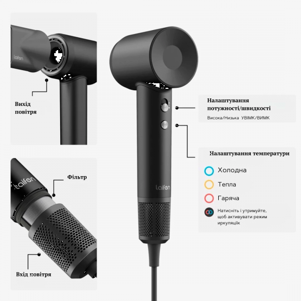 Фото - Фен Laifen Swift Special чорний (1HD50-G-EU-BL-004)