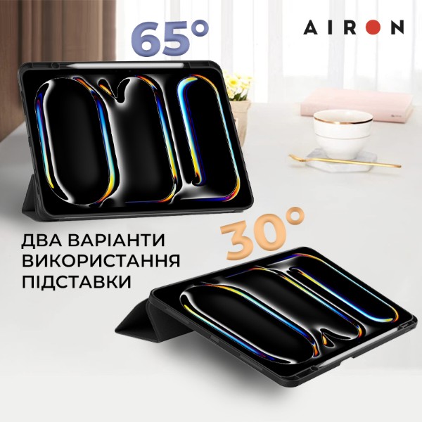 Фото - Чехол для планшета AIRON Premium SOFT for Apple iPad Pro 13 2024 с защ. пленкой и салфеткой Black (4822352781129)
