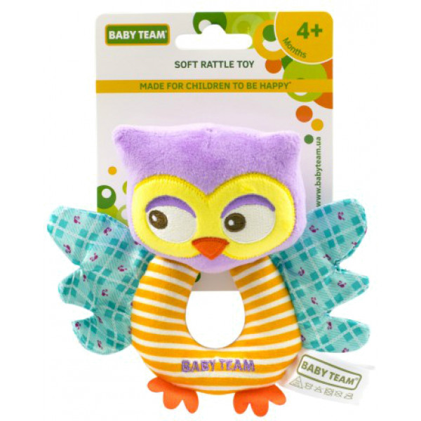 Фото - Брязкальце Baby Team м'яка Сова (8501_Сова)