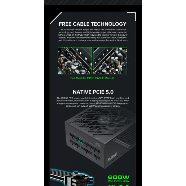Фото - Блок живлення для ПК Gamemax ATX 850W (GX-850 PRO BK)