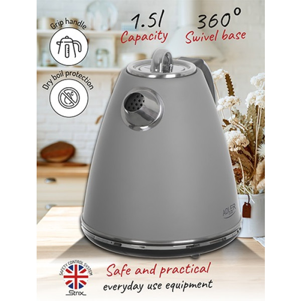 Фото - Электрический чайник Adler AD 1343 Grey