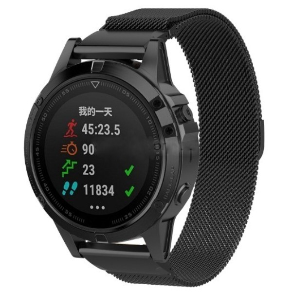 Фото - Ремінець для смарт-годинника Armorstandart Milanese Magnetic for Garmin 26 mm Black (ARM85715)