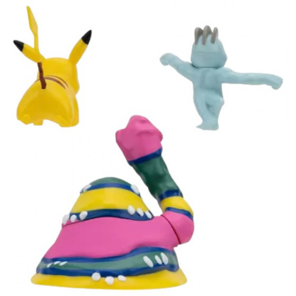 Фото - Набір ігрових фігурок Pokemon W19 - МАЧОП, ПІКАЧУ, АЛОЛА МАК (PKW3597)