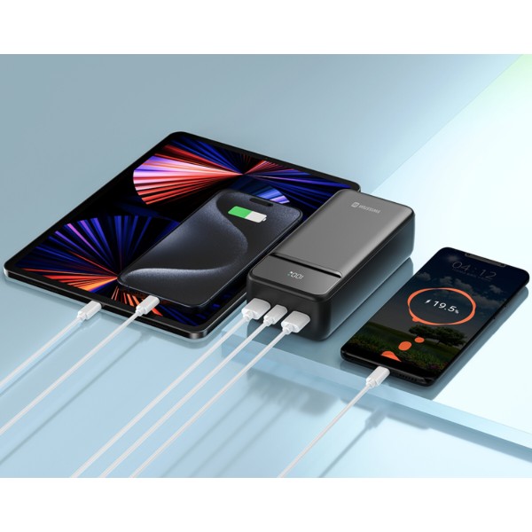 Фото - Батарея мобильная Swissten 30000 mAh POWER LINE II 22.5 Вт PD Black (8595217490635)