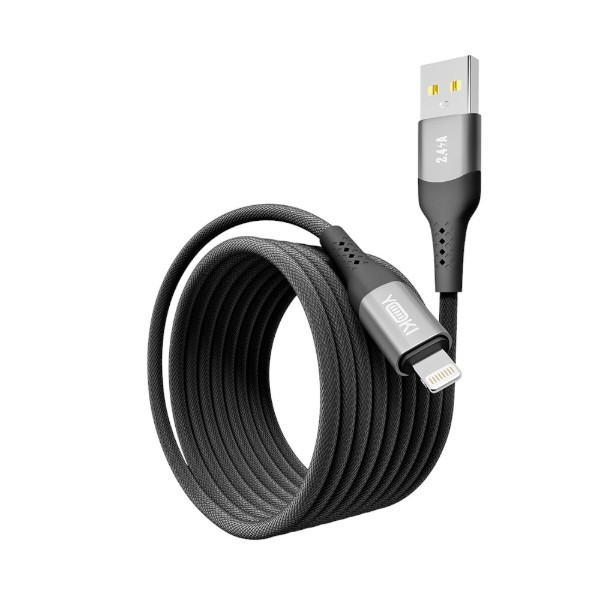 Фото - Кабель YOKI SOLID Lightning 2.4A 2m Black (YK-SO15)