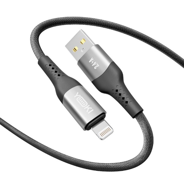 Фото - Кабель YOKI SOLID Lightning 2.4A 2m Black (YK-SO15)