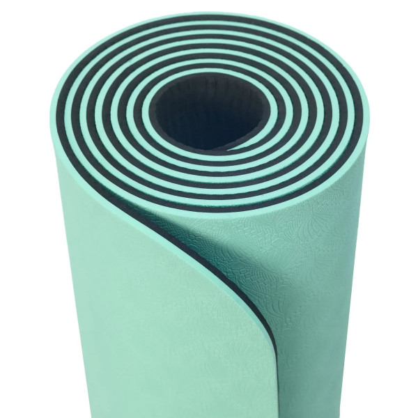 Фото - Килимок для йоги та фітнесу TECOFIT Dual Color TPE Mat 183х61х0.6 см Green/black (TOP18013825/5)