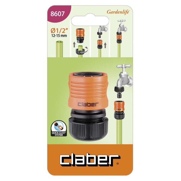Фото - Соединитель для шланга Claber 1/2" (86070000)