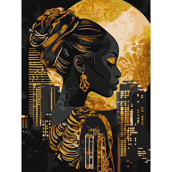 Фото - Картина за номерами Ideyka Золото ночі з фарбами металік extra 30х40 см (KHO8644)