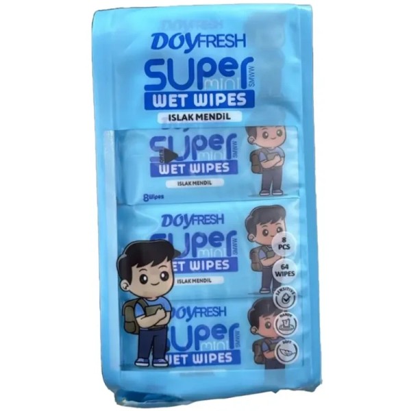 Фото - Салфетки гигиенические влажные Doyfresh 8x8 шт. голубые (8684877997131)