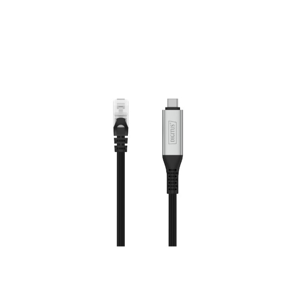 Фото - Кабель патч-корд Digitus Ethernet USB-C - RJ45 CAT 6A S/FTP 2 м (AK-300601-020-S)