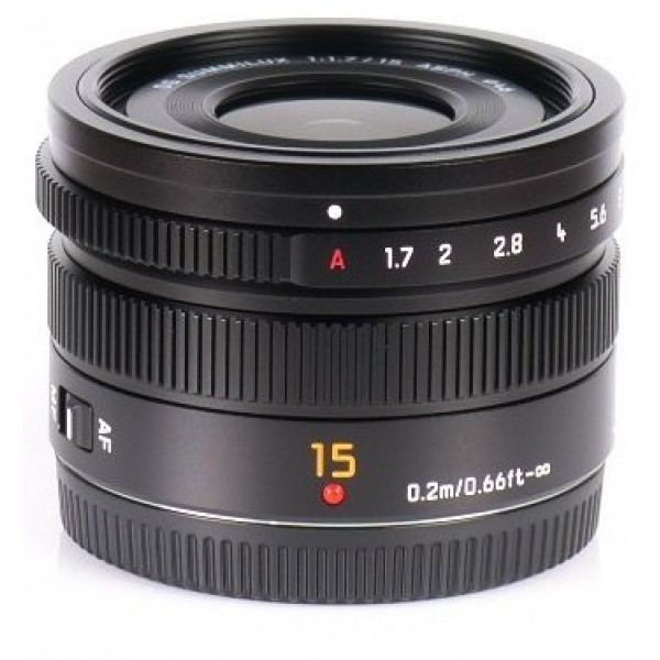 Фото - Об'єктив до фотокамери Panasonic Micro 4/3 Lens 15mm f/1.7 ASPH Black (H-X015E9-K)