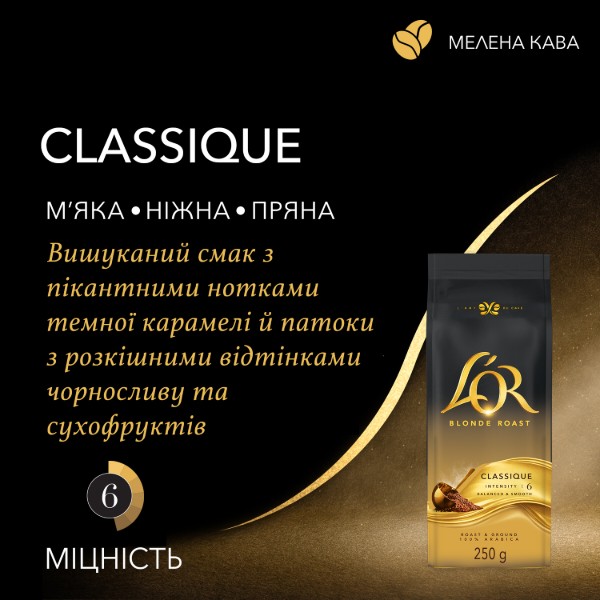 Фото - Кофе молотый L`OR Classic 100% Арабика 250 г (8711000867266)