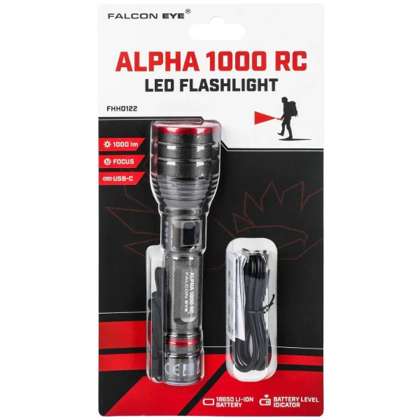 Фото - Фонарь аккумуляторный Falcon Eye 1000 RC (1000 Lm) Focus Rechargeable Type-C (FHH0122)