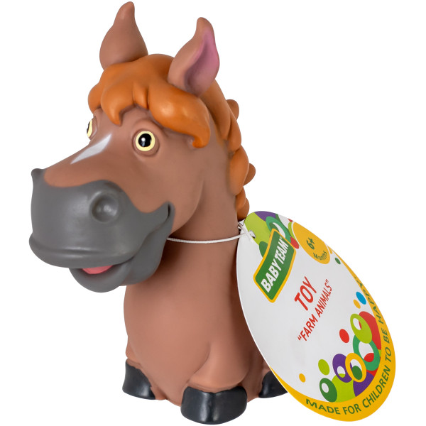 Фото - Іграшка для ванної Baby Team Тварини ферми конячка (8753_конячка коричнева)