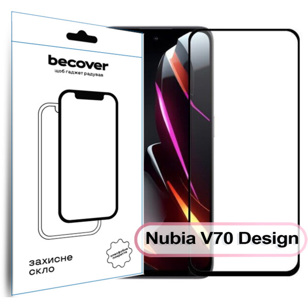 Фото - Захисне скло для смартфону BeCover for Nubia V70 Design Black (713455)