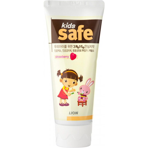 Фото - Зубна паста дитяча Lion Kids Safe Полуниця 90 г (8806325611486)