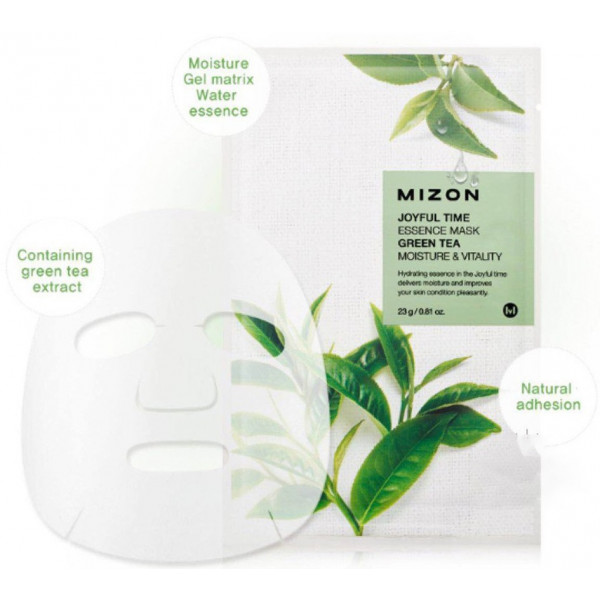 Фото - Маска для обличчя Mizon Joyful Time Essence Зелений чай 23 мл (8809663752262)