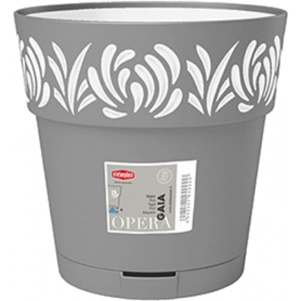 Фото - Вазон Stefanplast OPERA Gaia 25 см сірий/білий 88501
