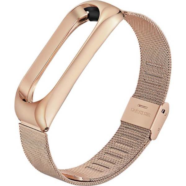 Фото - Ремінець для фітнес-браслету BeCover Metal for Xiaomi Mi Band 4/3 Rose Gold (704654)