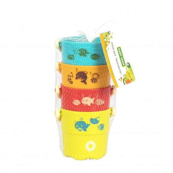 Фото - Набір для гри в пісочниці Baby Team Відерця 4 шт. (8859)