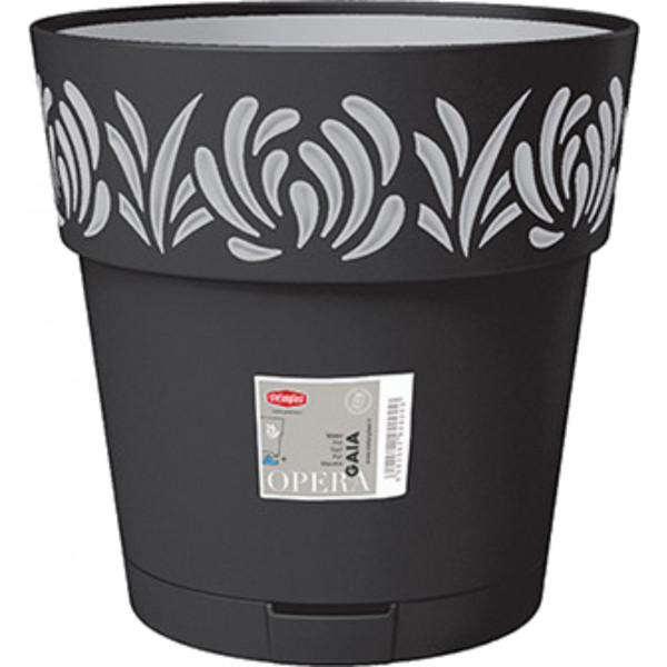Фото - Вазон Stefanplast OPERA Gaia 30 см графит/св.серый 88603
