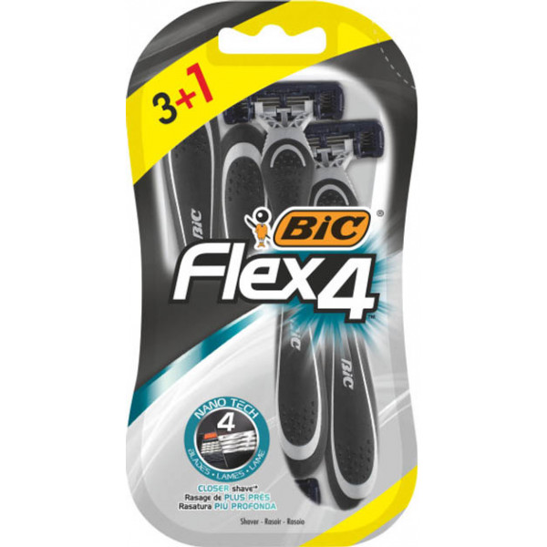Фото - Станок чоловічий одноразовий BIC Flex 4 3+1 шт. (8880294)