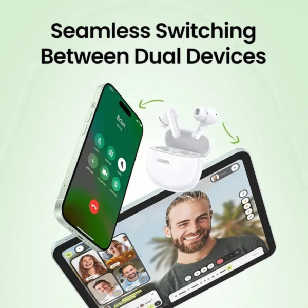 Фото - Навушники вкладиші бездротові TWS UGREEN HiTune T3C Earbuds WS207 White (45110)