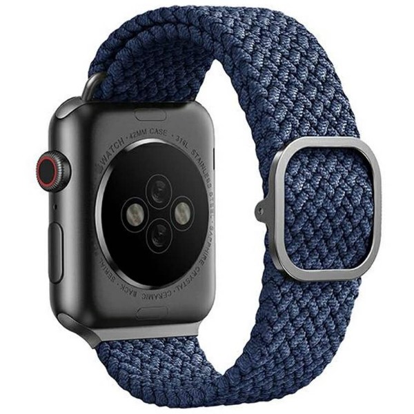 Фото - Ремешок для смарт-часов Uniq Aspen Apple Watch 44/42/45 mm Series 1/2/3/4/5/6/7/8/9/SE/SE2/SE3 Braided oxford blue UNIQ-44MM- ASPOBLU (8886463676424)