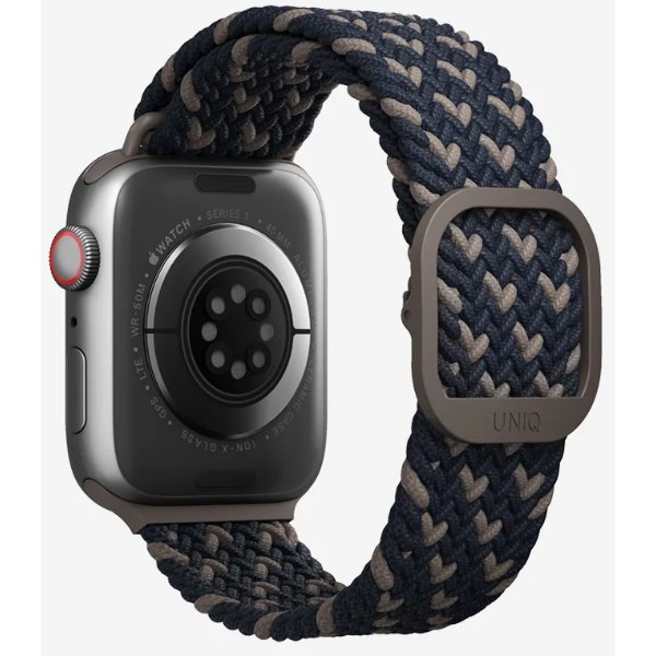 Фото - Ремешок для смарт-часов Uniq Aspen Apple Watch 44/42/45mm Series 1/2/3/4/5/6/7/8/9/SE/SE2 Braided obsidian blue (8886463679487)