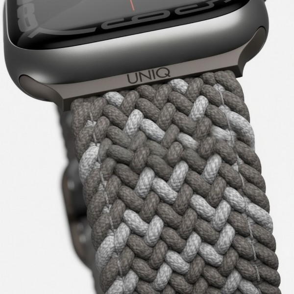 Фото - Ремінець для смарт-годинника Uniq Aspen Apple Watch 44/42/45mm Series 1/2/3/4/5/6/7/8/9/SE/SE2 Braided pebble grey (8886463679494)