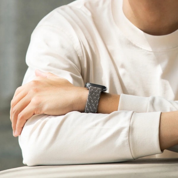 Фото - Ремінець для смарт-годинника Uniq Aspen Apple Watch 44/42/45mm Series 1/2/3/4/5/6/7/8/9/SE/SE2 Braided pebble grey (8886463679494)