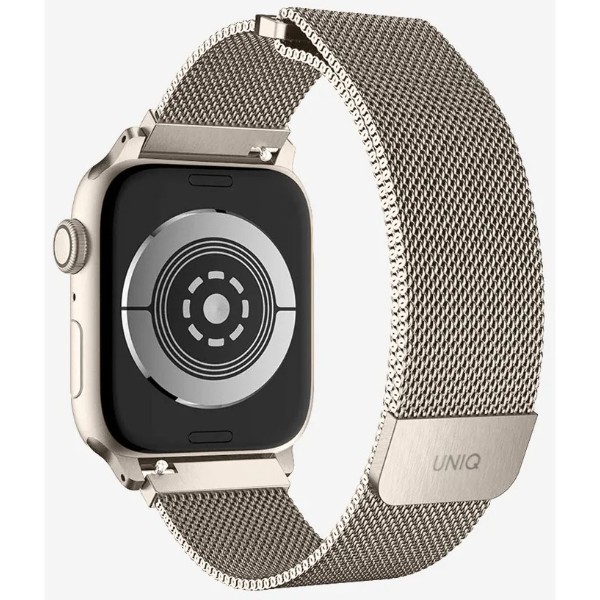 Фото - Ремешок для смарт-часов Uniq Dante Apple Watch Series 1/2/3/4/5/6/7/8/9/SE/SE2 42/44/45mm Stainless Steel starlight (8886463679531)