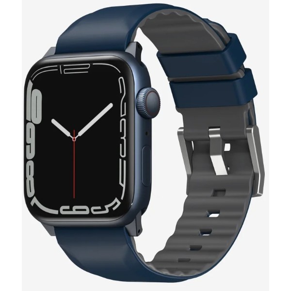 Фото - Ремешок для смарт-часов Uniq Linus Apple Watch Series 1- 9/SE-SE3/Ultra-Ultra 3 42/44/45/49mm. Airosoft Silicone nautical blue UNIQ-45MM-LINUSBLU (8886463680919)
